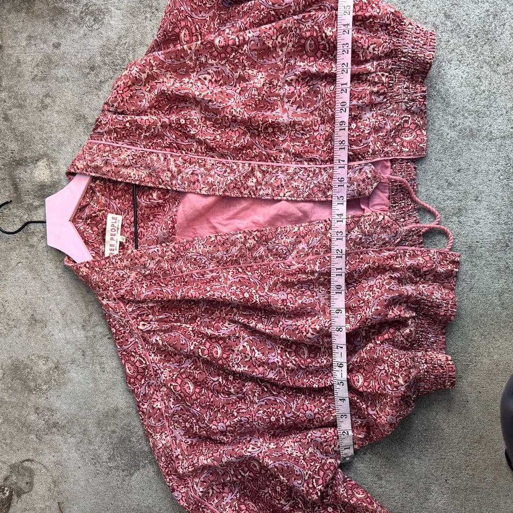 Free People Red Patterned Blouse - image 6